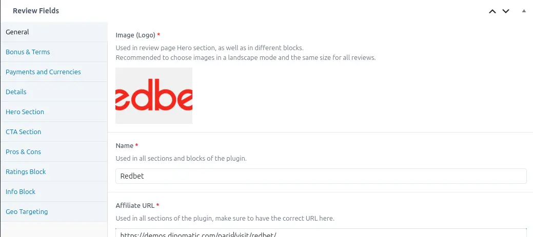 General Review Fields