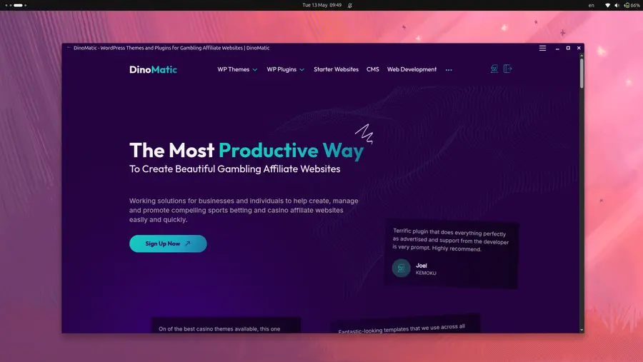 DinoMatic PWA on Ubuntu