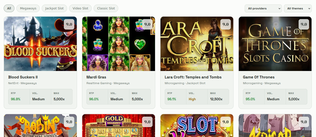 spinoko casino & slot listing blocks