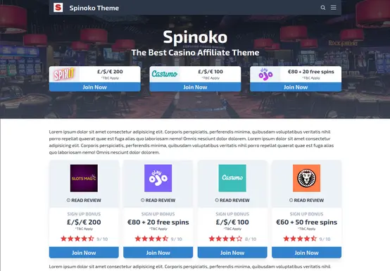 Spinoko - Modern Casino Review Websites